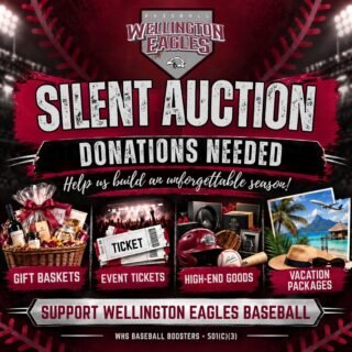 We’re collecting donations ahead of the Wellington Baseball Cornhole Tournament on October 10, and we’d love support from local businesses and community members.

Donation ideas include:

• Gift cards and gift baskets
• Event, concert or sports tickets
• Restaurant, salon or spa packages
• Baseball gear or autographed memorabilia
• Electronics and other high-end goods
• Hotel stays, vacation rentals or travel packages
• Professional services or unique experiences

The WHS Baseball Boosters are a 501(c)(3) nonprofit organization, and donations may be tax-deductible. Please message us if you’d like to contribute—or tag a business that may be interested!

Thank you for supporting Wellington Eagles Baseball! ⚾️ 

#wellingtoneagles #wellingtonbaseball #eaglesbaseball #fundraiser #cornholetournament