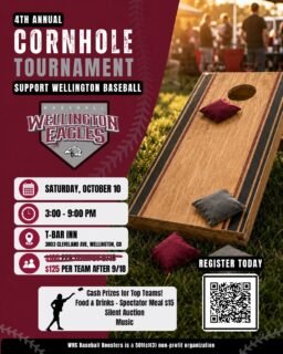 Early registration may be over—but there’s still time to join the fun! 🎯

Spots are still available for the Wellington Baseball Cornhole Tournament on October 10. Grab a teammate, register your team and help support Wellington Eagles Baseball.

Space is limited, so don’t wait! Scan the QR code or click the link in our profile to register. ⚾️ 

#EaglesBaseball #WellingtonEagles